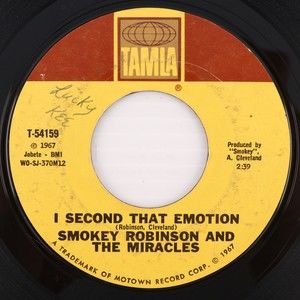 Smokey Robinson, I Second That Emotion / You Must Be Love 45 rpm 7" Vinyl Record